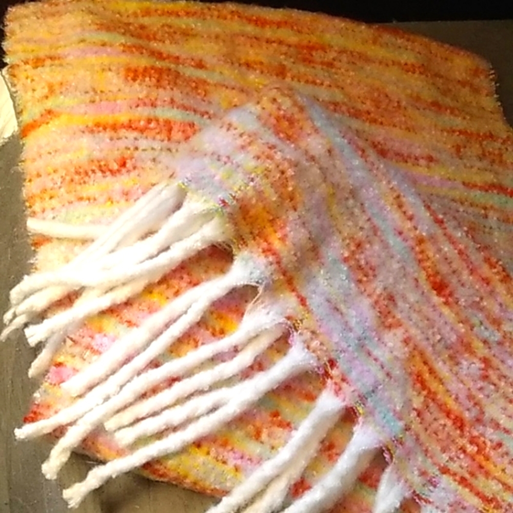 Anthropologie scarf 70/20inches NWT OMBRE peach,turquoise,lilac,yellow